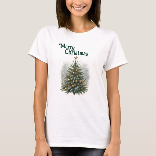 Cozy Pine Christmas Tree  Tシャツ (正面)