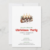 Cozy Pine Wreath Christmas Candles Invitation 招待状 (正面)
