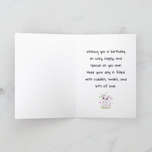 Cozy pink cat カード (内部)