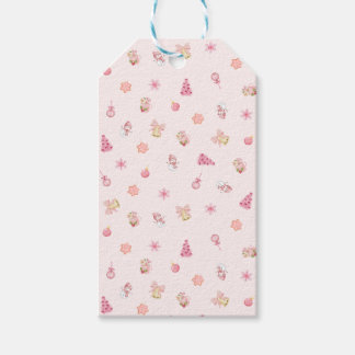 Cozy Pink Christmas Pattern ギフトタグ