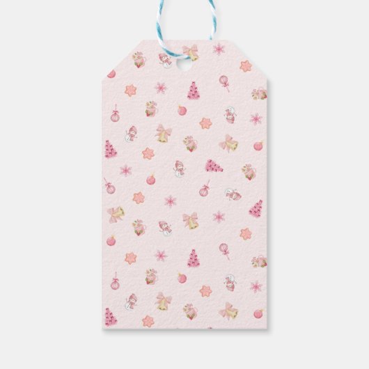 Cozy Pink Christmas Pattern ギフトタグ (裏面)