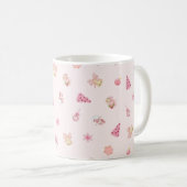 Cozy Pink Christmas Pattern コーヒーマグカップ (正面右)
