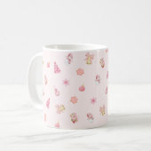 Cozy Pink Christmas Pattern コーヒーマグカップ (正面左)