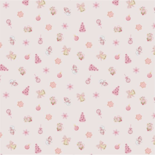 Cozy Pink Christmas Pattern シール (正面)