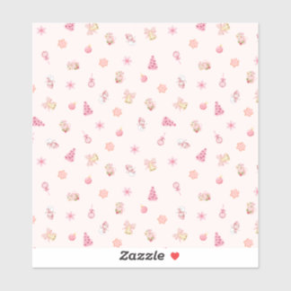 Cozy Pink Christmas Pattern シール