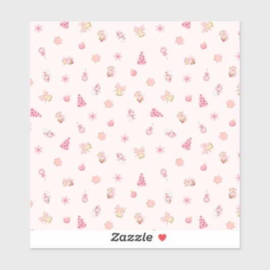 Cozy Pink Christmas Pattern シール (シート)