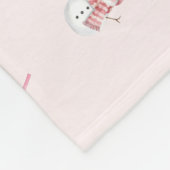 Cozy Pink Christmas Pattern フリースブランケット (角)