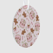 Cozy Pink Pastel Cake & Bow Christmas Apron オーナメント (正面)