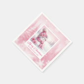 Cozy Pink Snowman Kids Pinkmas Winter Forest Scene スタンダードカクテルナプキン (角)