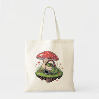 Cozy Pixel Gamer Frog Mushroom トートバッグ