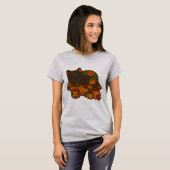 Cozy Plaid Cat Nap T-Shirt | かわいい秋 Tシャツ (正面フル)