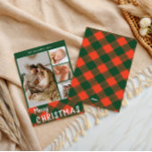 Cozy Plaid Family Collage Merry Christmas シーズンカード