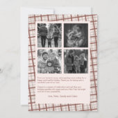 Cozy Plaid Gingham Christmas Custom Photo Collage シーズンカード (裏面)