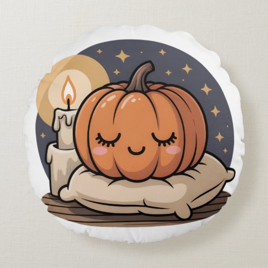 Cozy Pumpkin Dream Pillow ラウンドクッション (正面)