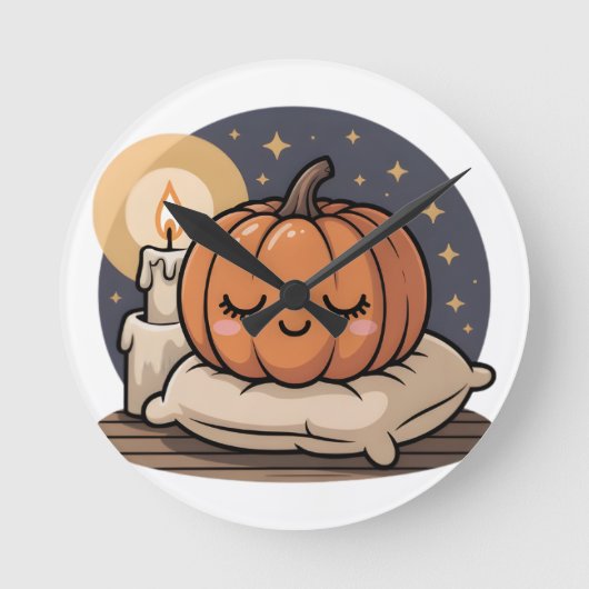 Cozy Pumpkin Dream Watch ラウンド壁時計 (正面)