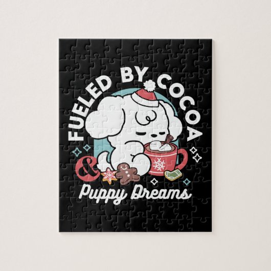 Cozy Puppy Dreams – Hot Chocolate and Christmas ジグソーパズル (縦)