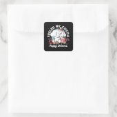 Cozy Puppy Dreams – Hot Chocolate and Christmas スクエアシール (バッグ)