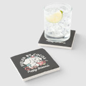 Cozy Puppy Dreams – Hot Chocolate and Christmas ストーンコースター (横)