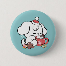 Cozy Puppy Dreams – Hot Chocolate and Christmas 缶バッジ