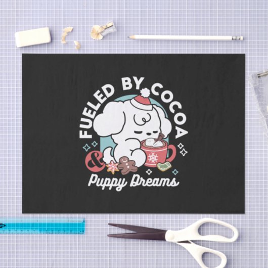 Cozy Puppy Dreams – Hot Chocolate and Christmas 薄葉紙 (クラフト)