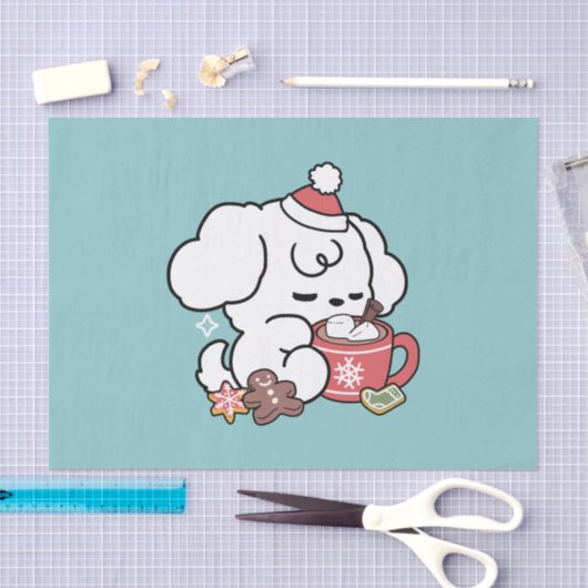 Cozy Puppy Dreams – Hot Chocolate and Christmas 薄葉紙 (クラフト)