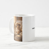 Cozy Puppy with Coffee Mug – Sunny Morning Design コーヒーマグカップ (正面左)