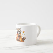 Cozy Raccoon in a Blanket Drinking Coffee weather  エスプレッソカップ (正面右)