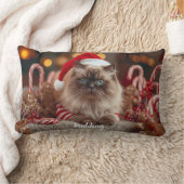 Cozy Ragdoll Cat Christmas Personalized ランバークッション (ブランケット)