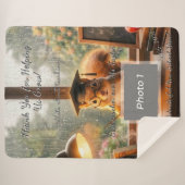 Cozy Rainy Day Squirrel Teacher Appreciation シェルパブランケット (正面(横))