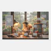 Cozy Rainy Day Squirrel Teacher Appreciation 長方形シール (正面)