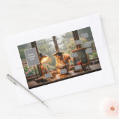 Cozy Rainy Day Squirrel Teacher Appreciation 長方形シール (封筒)