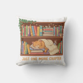Cozy Reading Cat "Just One More Chapter" Book Love クッション (正面)