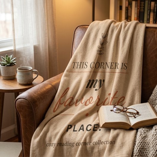Cozy Reading Corner Throw Blanket  フリースブランケット