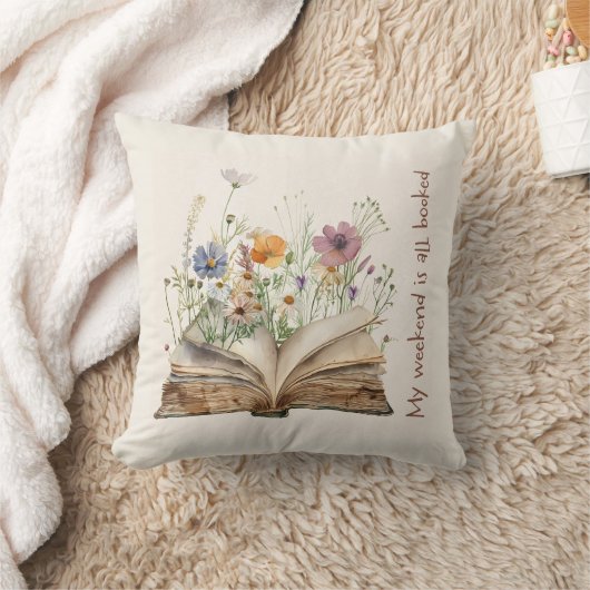 Cozy Reading Decor with Open Book & Garden Design クッション (ブランケット)