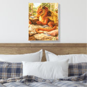 Cozy Reading Dragon キャンバスプリント (インサイチュ (寝室))