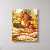 Cozy Reading Dragon キャンバスプリント (正面)