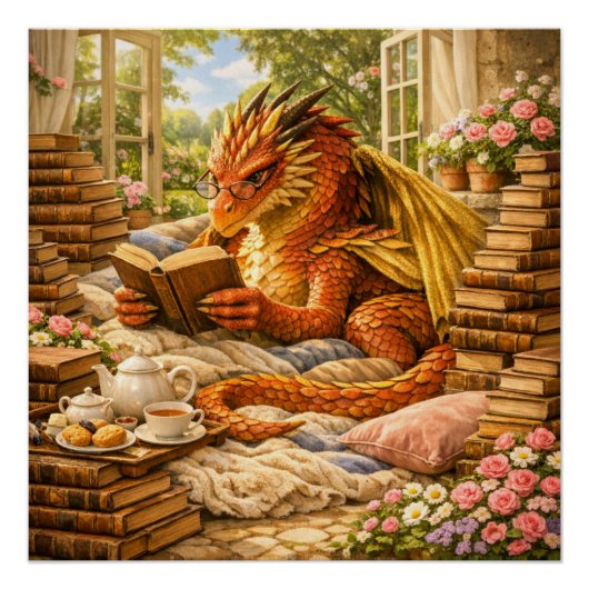 Cozy Reading Dragon ポスター (正面)
