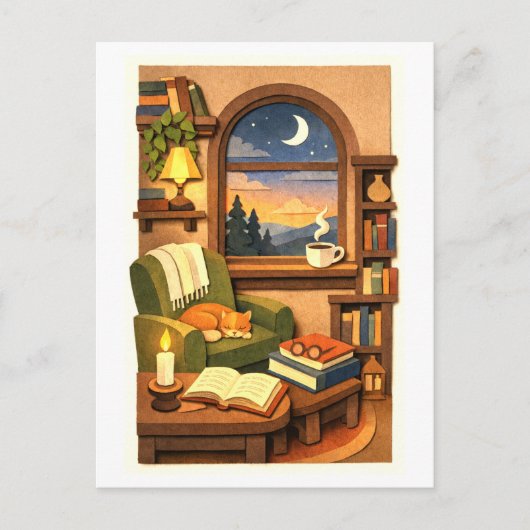 Cozy Reading Nook ポストカード (正面)