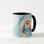 Cozy Reading Penguin Winter Coffee Tea Mug マグカップ (正面右)