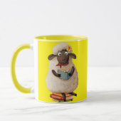 Cozy Reading Sheep – Cute Animal Coffee Mug マグカップ (左)