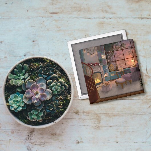 Cozy Reading Sunset Room マグネット