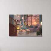 Cozy Reading Sunset Room Wall Canvas キャンバスプリント (正面)