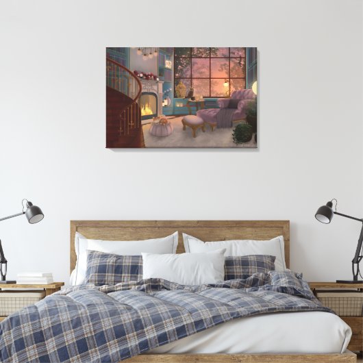 Cozy Reading Sunset Room Wall Canvas キャンバスプリント (インサイチュ (寝室))