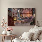 Cozy Reading Sunset Room Wall Canvas キャンバスプリント