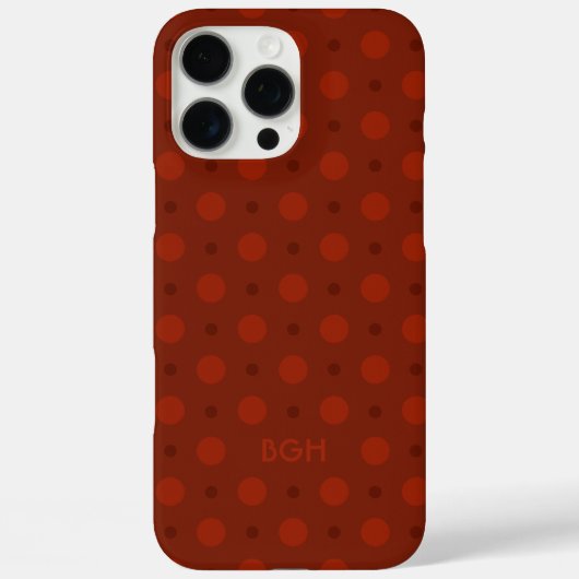 Cozy Red Orange Dots Pattern Custom Name Initials Case-Mate iPhoneケース (裏面)