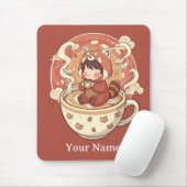 Cozy Red Panda Brew Office Mouse Pad マウスパッド (マウス)
