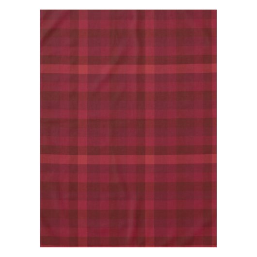 Cozy Red Plaid Check Pattern Rustic Farmhouse テーブルクロス (正面)