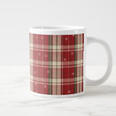 Cozy Red Plaid Snowflake Holiday Mug ジャンボコーヒーマグカップ (右)