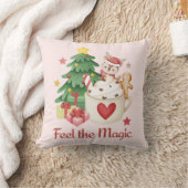 Cozy Reindeer Christmas Throw Pillow クッション (ブランケット)