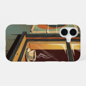 Cozy Retro Cafe View iPhone 16ケース (裏面横)